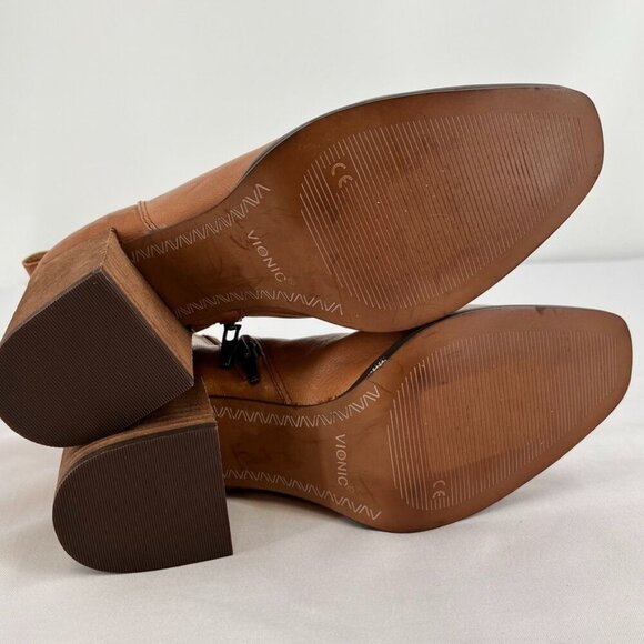 Vionic Lyssa Women's Heeled Boot Size 8.5 Toffee Side Zip - Picture 12 of 16